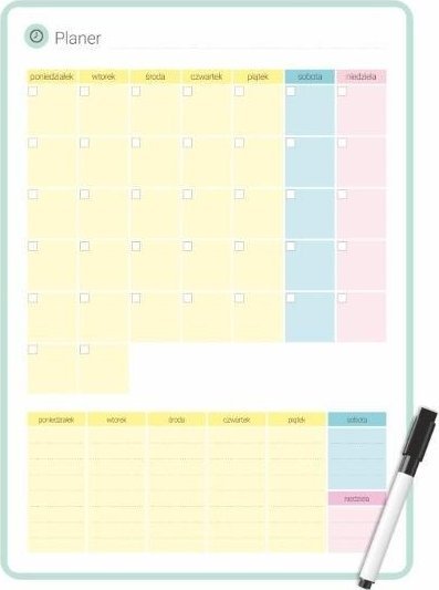 Planer magnetyczny miesięczny pastel 35x25cm