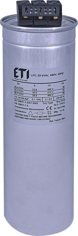 Eti-Polam Kondensator CP LPC 25 kVAr 440V 50Hz (004656764)