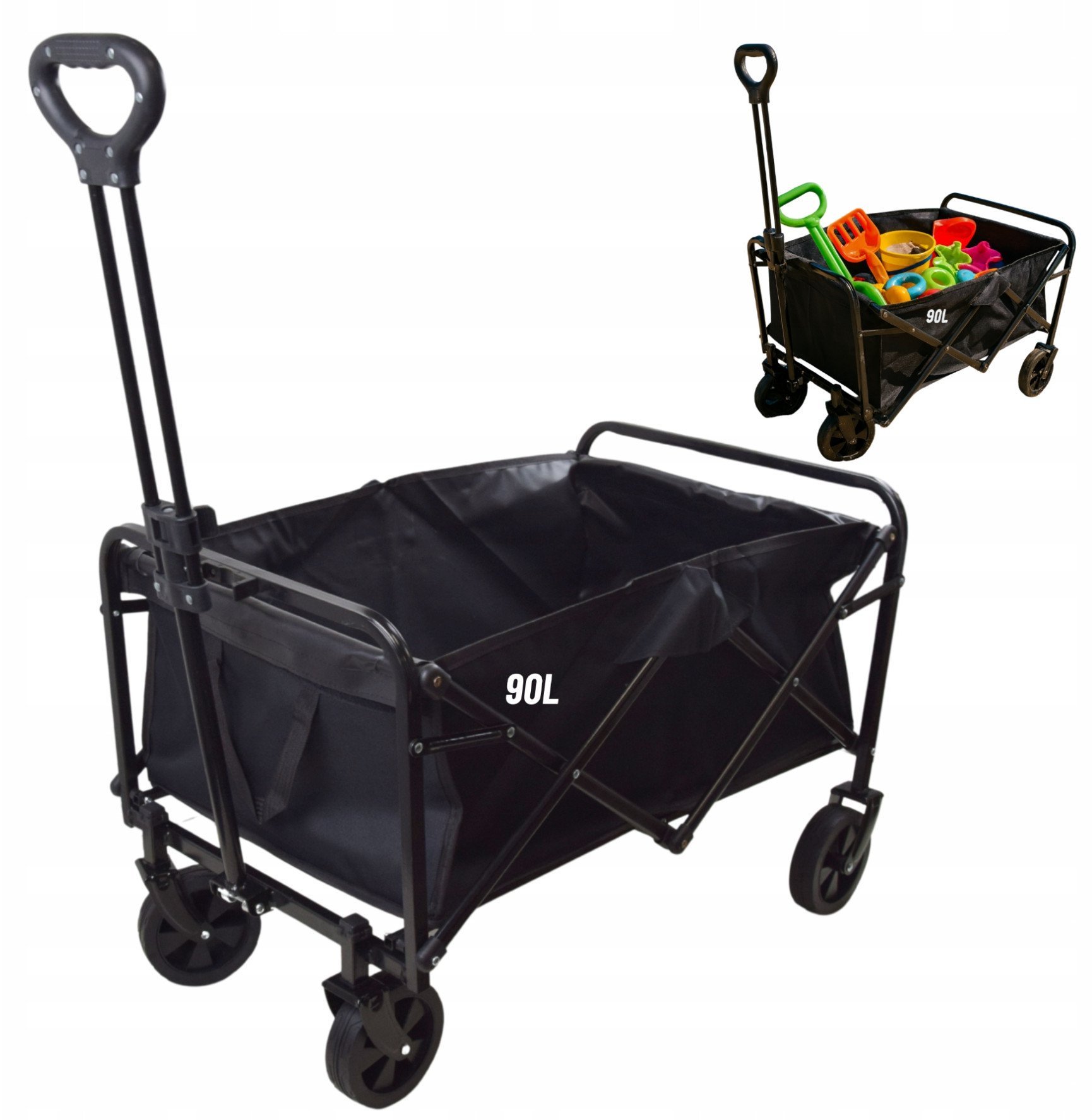 WÓZEK TRANSPORTOWY OGRODOWY SKŁADANY 90L