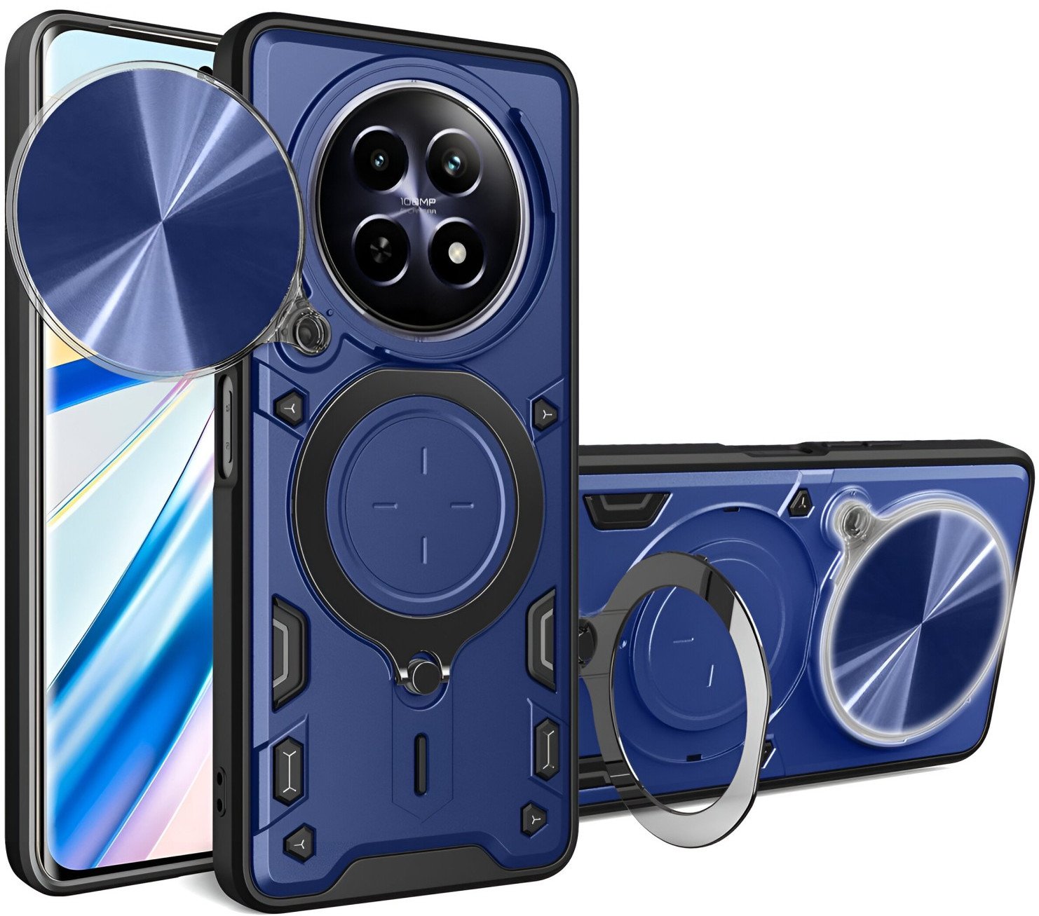 Etui pancerne Supero Camshield Ring Stand do Realme 12 Pro/12 Pro Plus, czarne