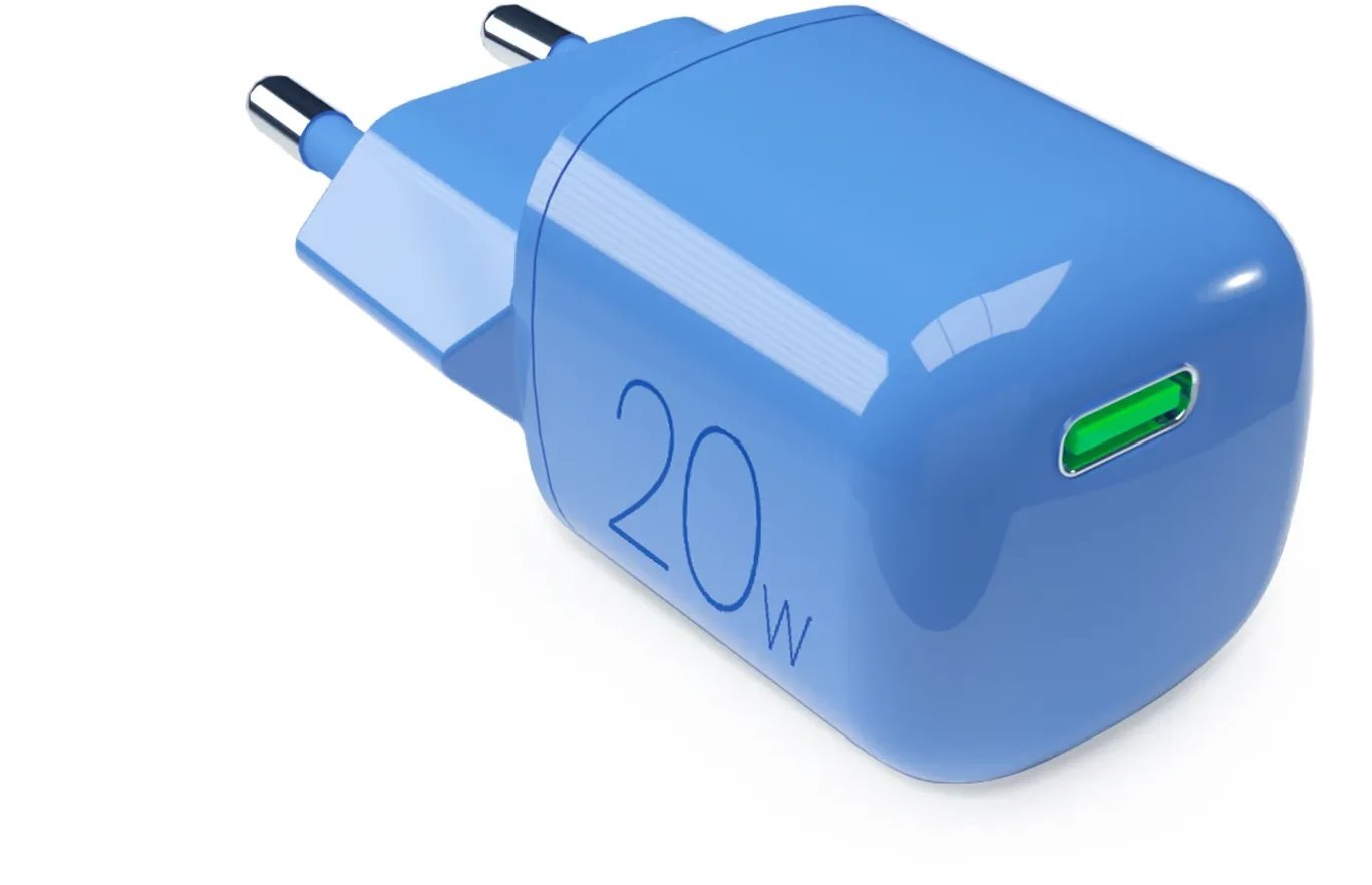 Ładowarka sieciowa Puro 20W GaN USB-C - niebieska