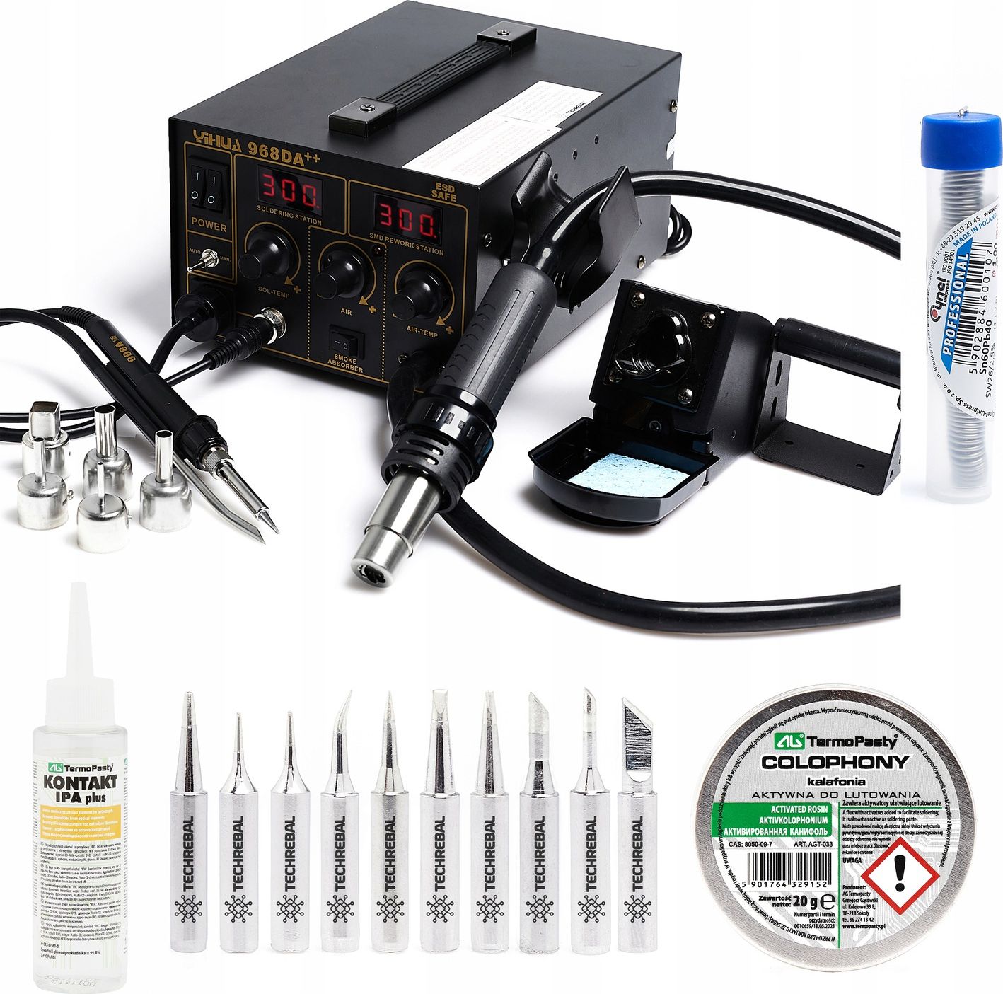 Techrebal Stacja lutownicza Yihua 968DA++ Groty KIT10