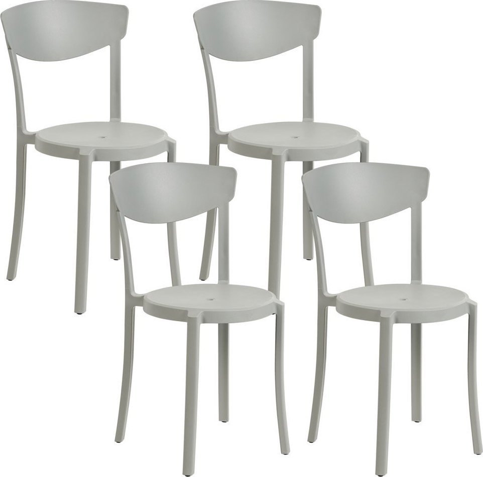 Beliani Zestaw 4 krzeseł do jadalni jasnoszary VIESTE