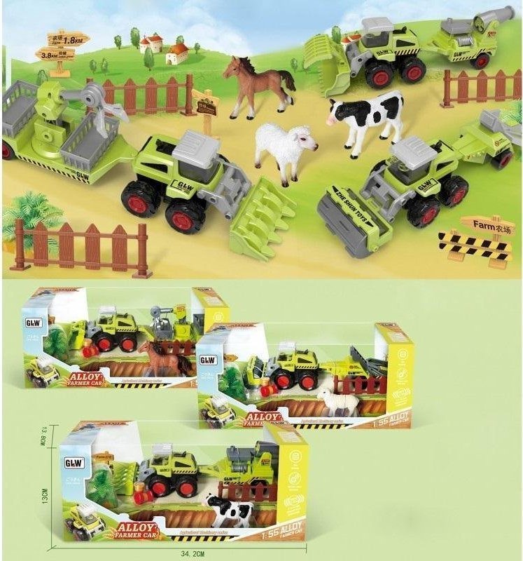 Trifox Zestaw rolniczy z metalowym pojazdem