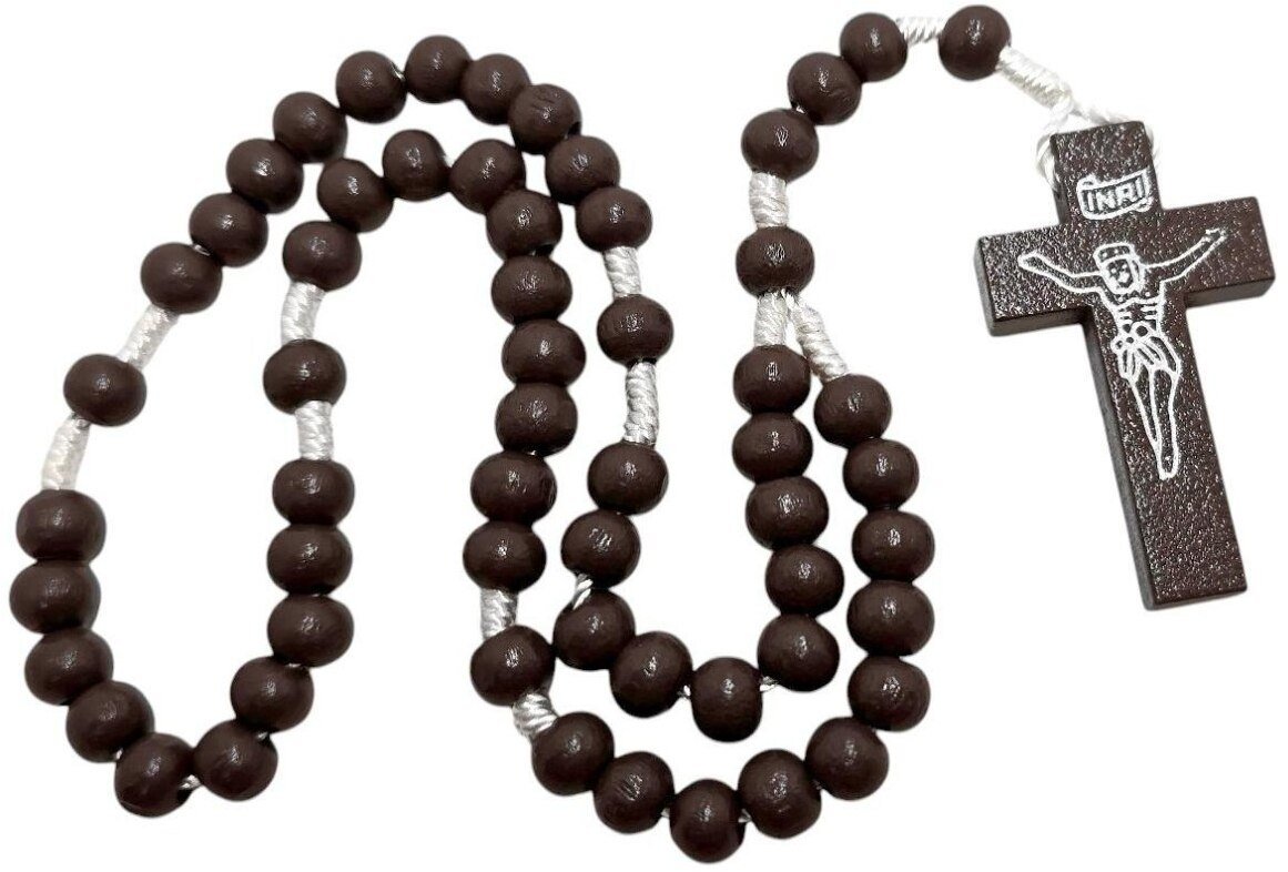 Różaniec drewniany brąz