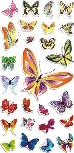 Naklejki puffy motyle 26szt