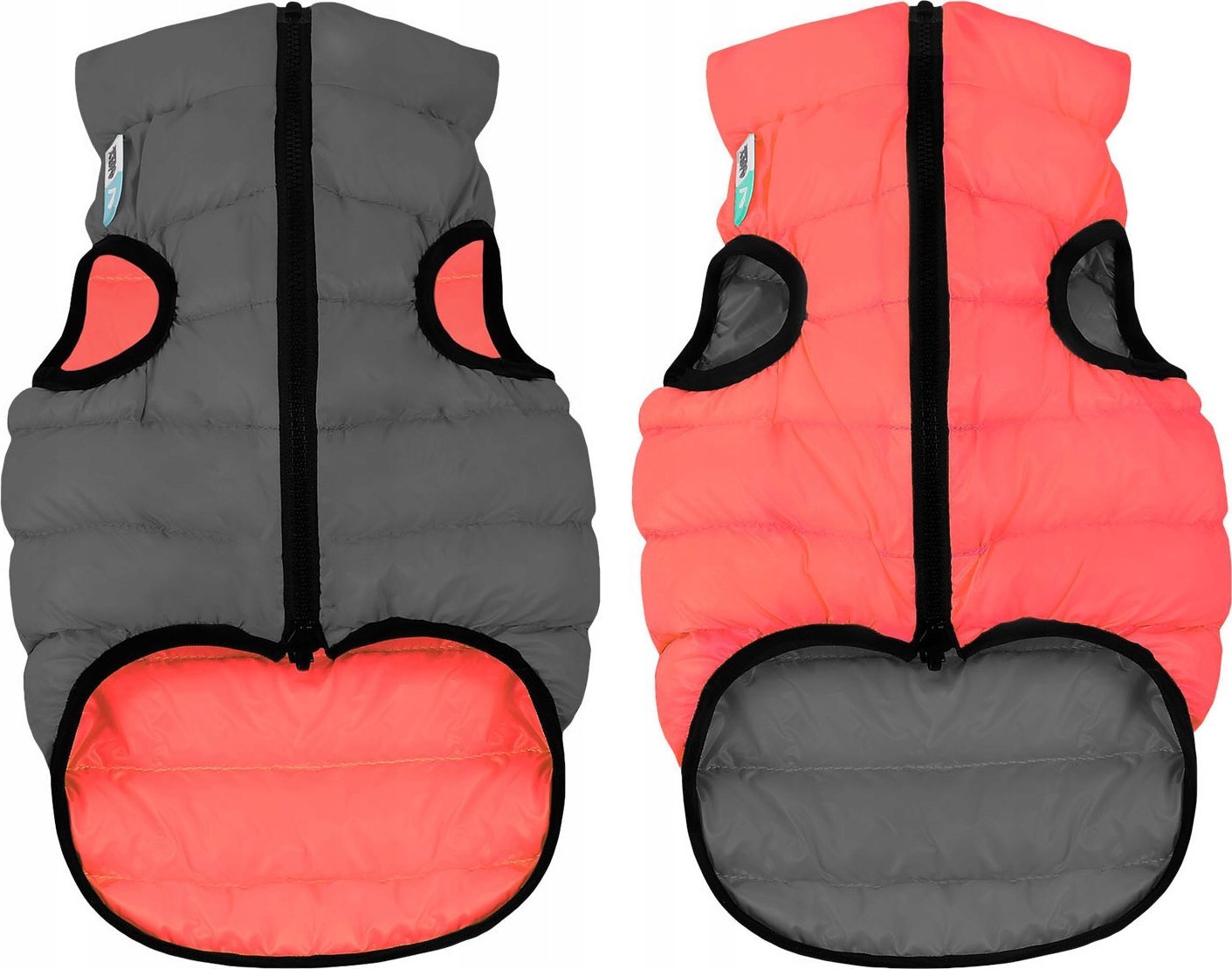 DOGGY XS 25 KURTKA AIRYVEST DWUSTRONNA CORAL + SZARY