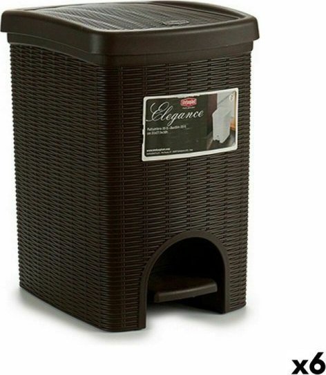 Kosz na śmieci Stefanplast Kosz na Śmieci z Pedałem Stefanplast Elegance Brązowy Plastikowy 20 L 27,5 x 38,5 x 31 cm (6 Sztuk)