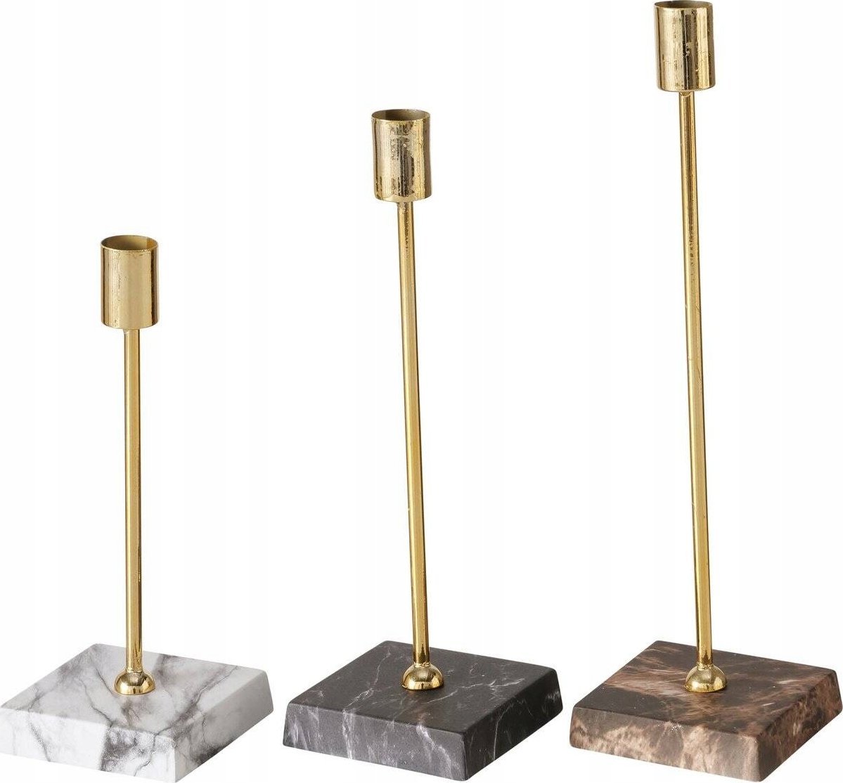 Boltze Zestaw świeczników na jedną świeczkę LAGRO, podstawa z betonu imitującego marmur