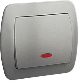 Kontakt-Simon Łącznik pojedynczy Simon Akord z podświetleniem aluminium (AW1L/26)