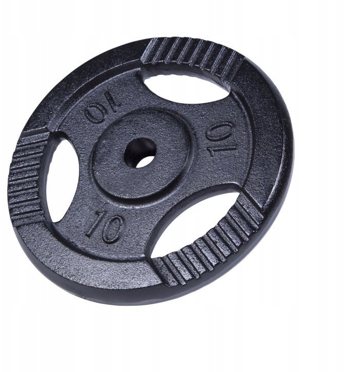 Obciążenie żeliwne z uchwytami 10kg, czarne, 30 mm