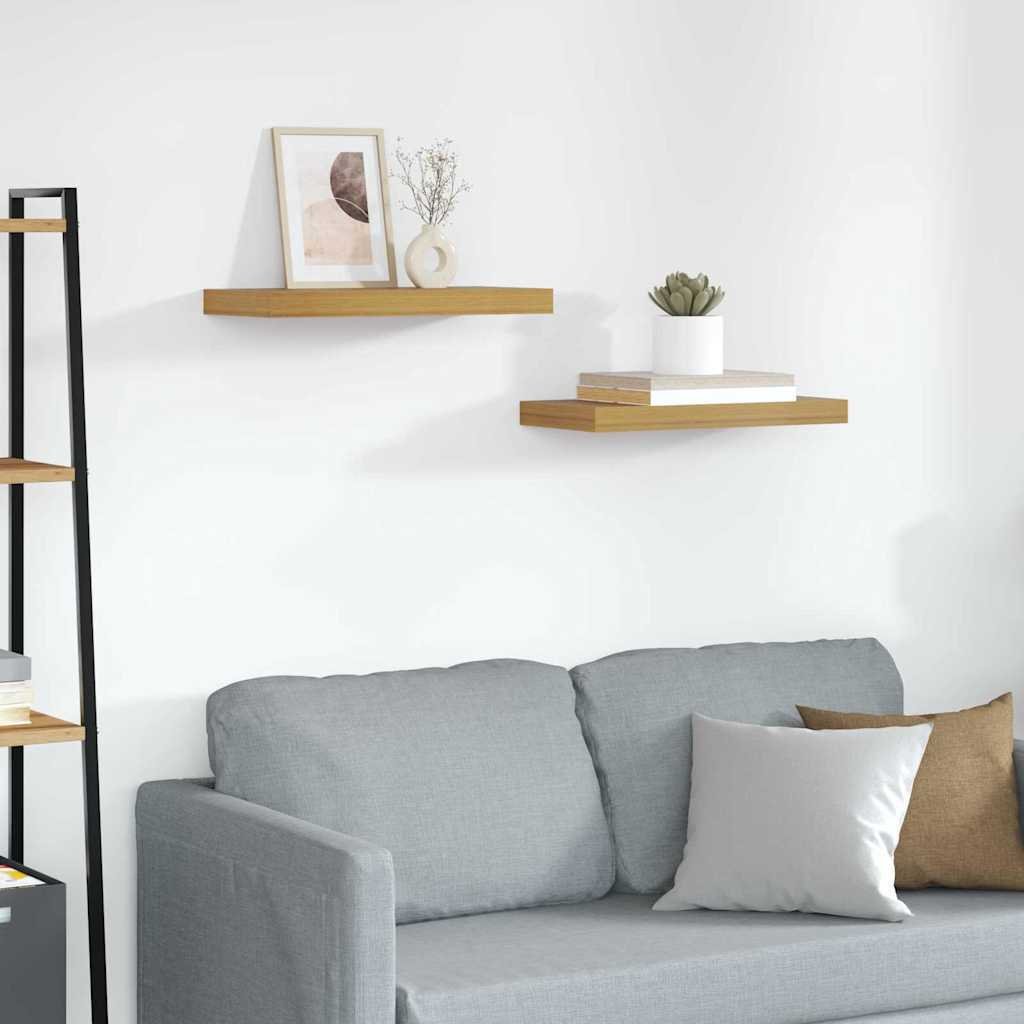 vidaXL Półki ścienne z przechowywaniem 2 pcs Beżowy 50 x 23,5 x 4 cm