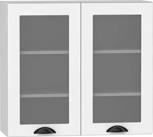 Elior Górna szafka kuchenna z przeszklonymi frontami biała - Pergio 47X 80 cm