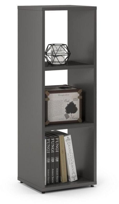 Mały regał komorowy, ETAP, 35x30x100 cm, grafit, mat | TYLETEGOTU