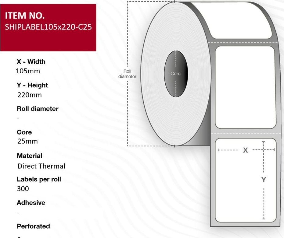 Capture Ship-label 105 x 220mm, Core