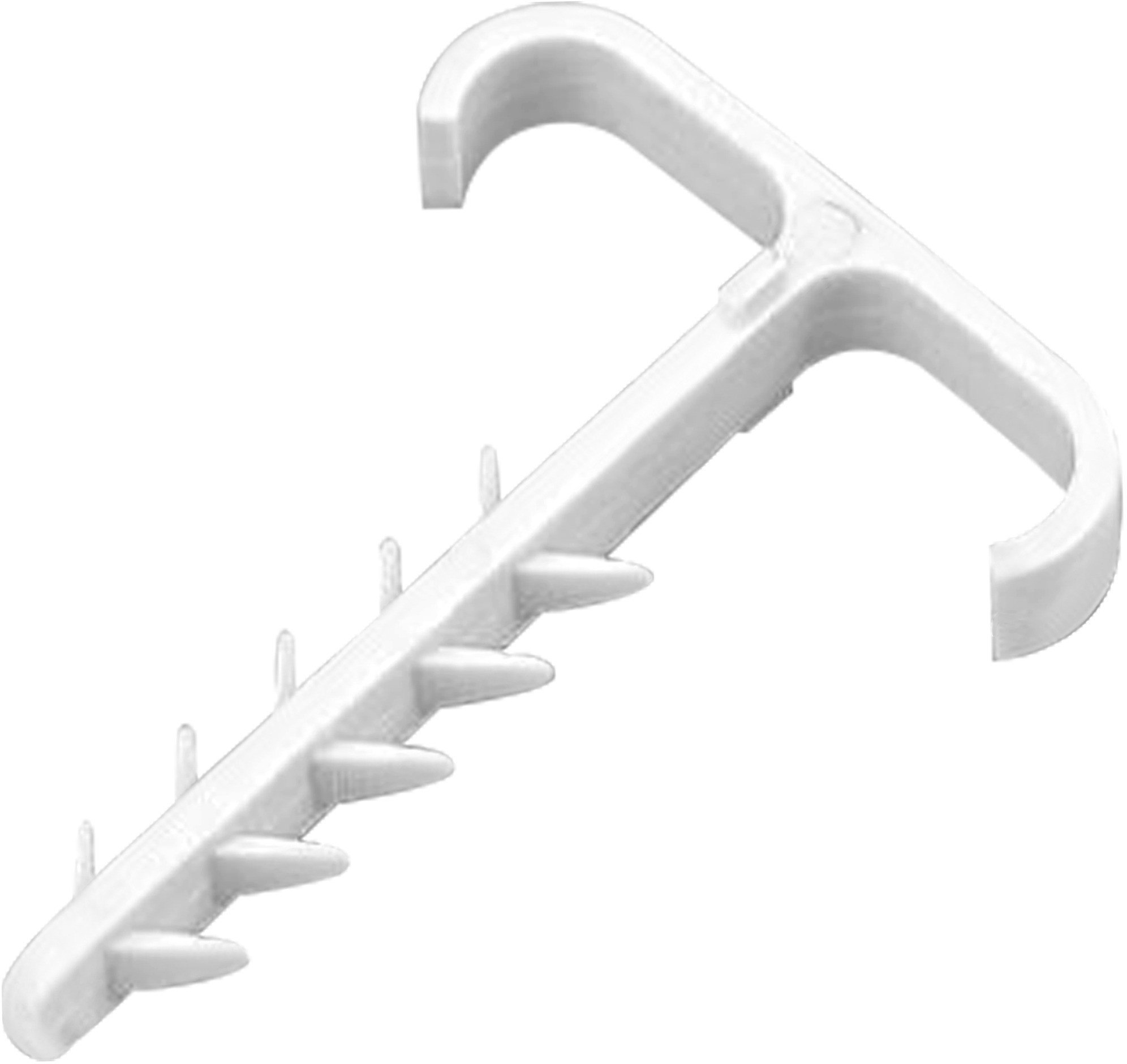 Uchwyt kablowy wbijany, podwójny, przewód płaski 13x7mm, biały, 20 szt.