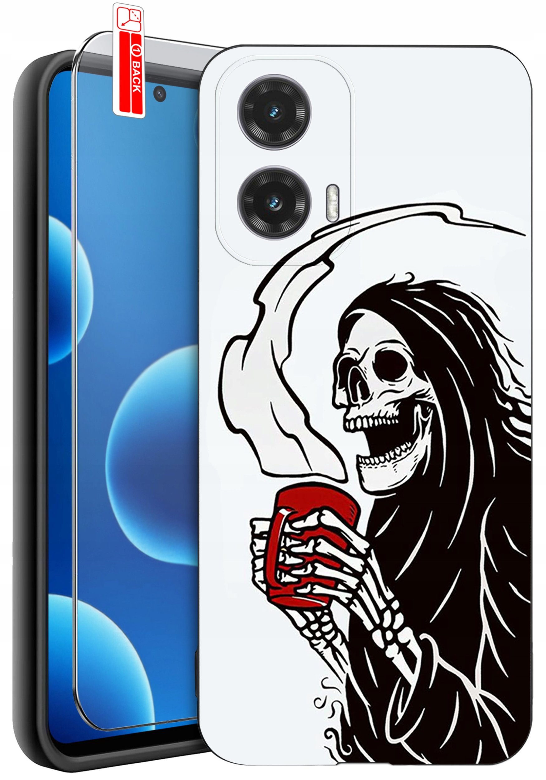 ETUI do Motorola Moto G45 5G | WZORY | SILIKONOWE MATT CASE + SZKŁO 9H