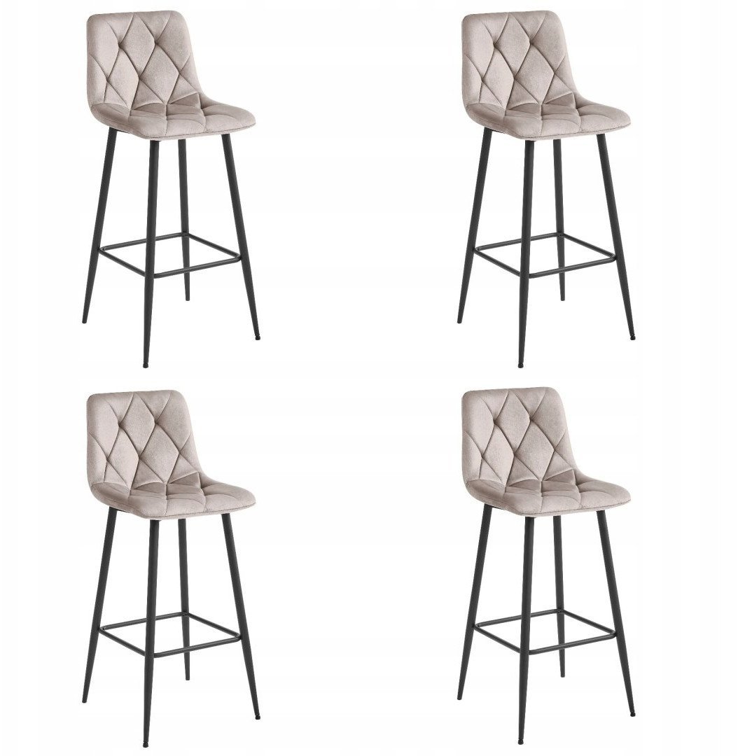 Hoker NADO - aksamit ciemny beż / nogi czarne x 4