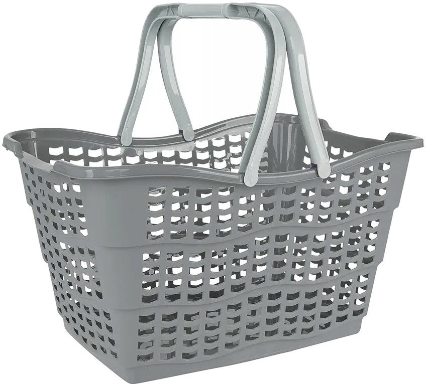 KEEEPER - Koszyk plastikowy na zakupy i do przechowywania - ALMA - miejski - szary - 15 L