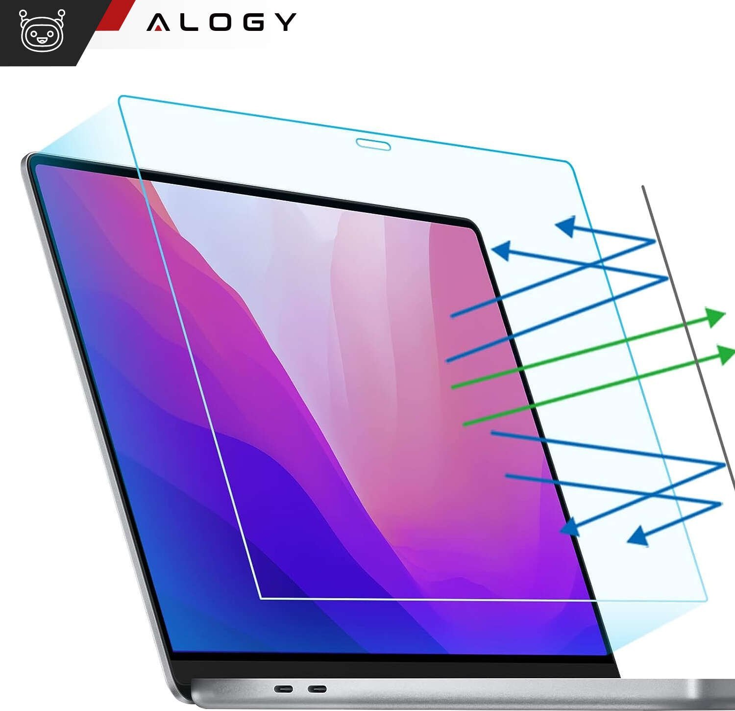 Filtr Alogy Folia ochronna Matowa na ekran do MacBook Pro 13, Air 13 M1 Alogy Screen Protect Film z filtrem Anti Blue