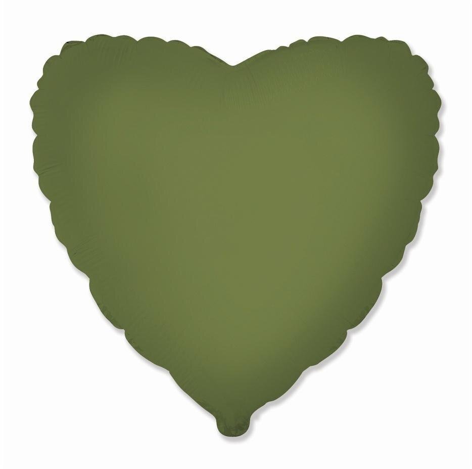 Balon foliowy 46cm Serce matowe Olive Green