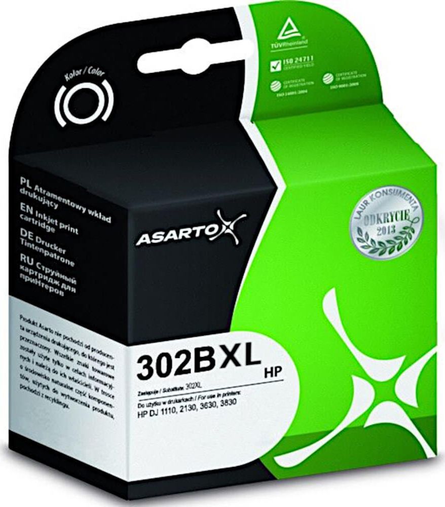 Tusz Asarto Tusz Asarto HP 302XL F6U68AE czarny