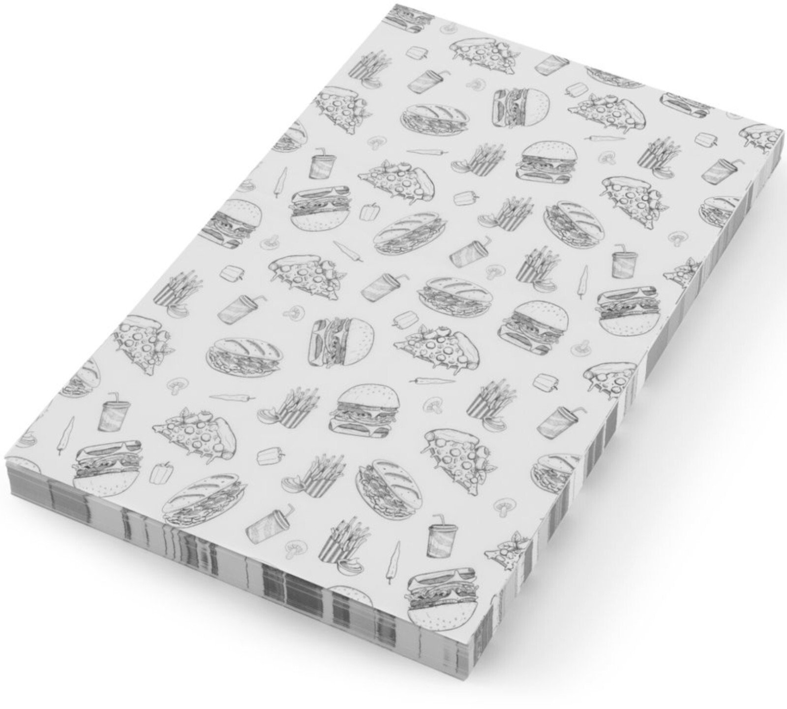 Hendi Papier pergaminowy do przekąsek frytek 25x35 cm wzór fast food - 500 szt.