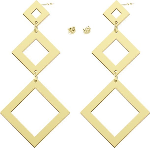Radziszewska Jewellery Kolczyki Pozłacane Kwadraty