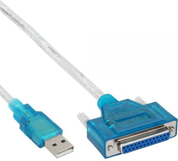 Kabel USB InLine USB-A - IEEE 1284 (LPT) 1.8 m Przezroczysty (33397I)