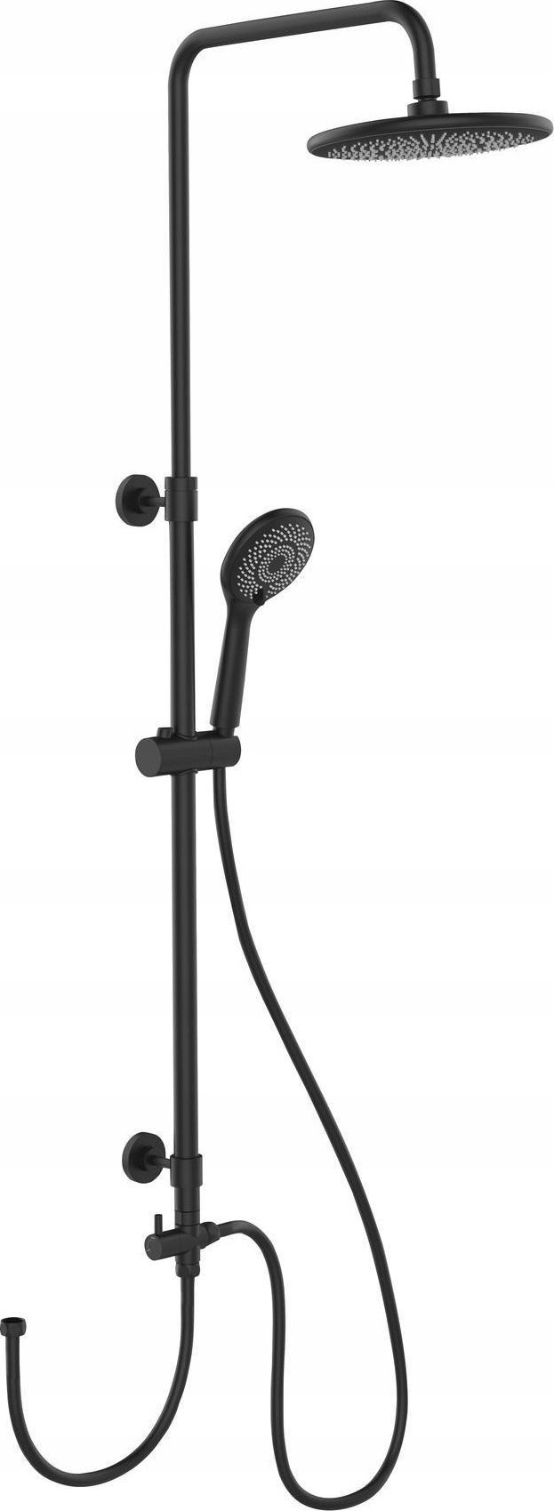 Wenko Kolumna prysznicowa z deszczownicą i słuchawką, czarna, 120 cm, WENKO