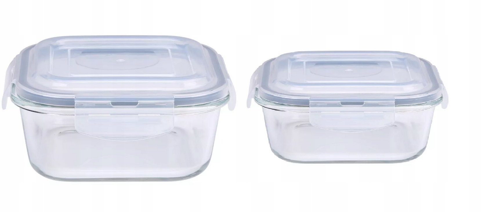 POJEMNIK SZKLANY 300/800 ML ZESTAW KWADRAT