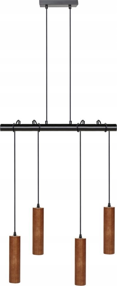 Lampa wisząca Beliani Lampa wisząca 4-punktowa drewniana ciemna TUTAKI