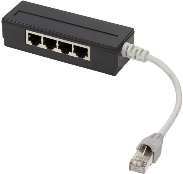 LogiLink 4-Portowy Splitter RJ45, Ekranowany, kabel 15cm (MP0032)