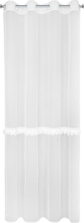 Eurofirany Firana na przelotkach z aplikacją SYLVI 140X260 biała