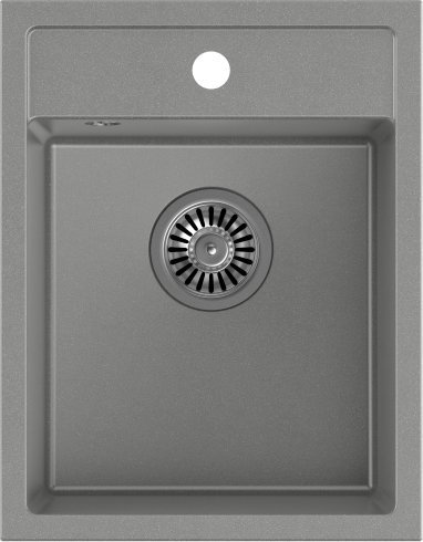 Zlewozmywak Quadron JOHNNY 90 Steingran zlewozmywak granitowy szary 1-komorowy z/o (39x50x20), z syfonem stal szlachetna