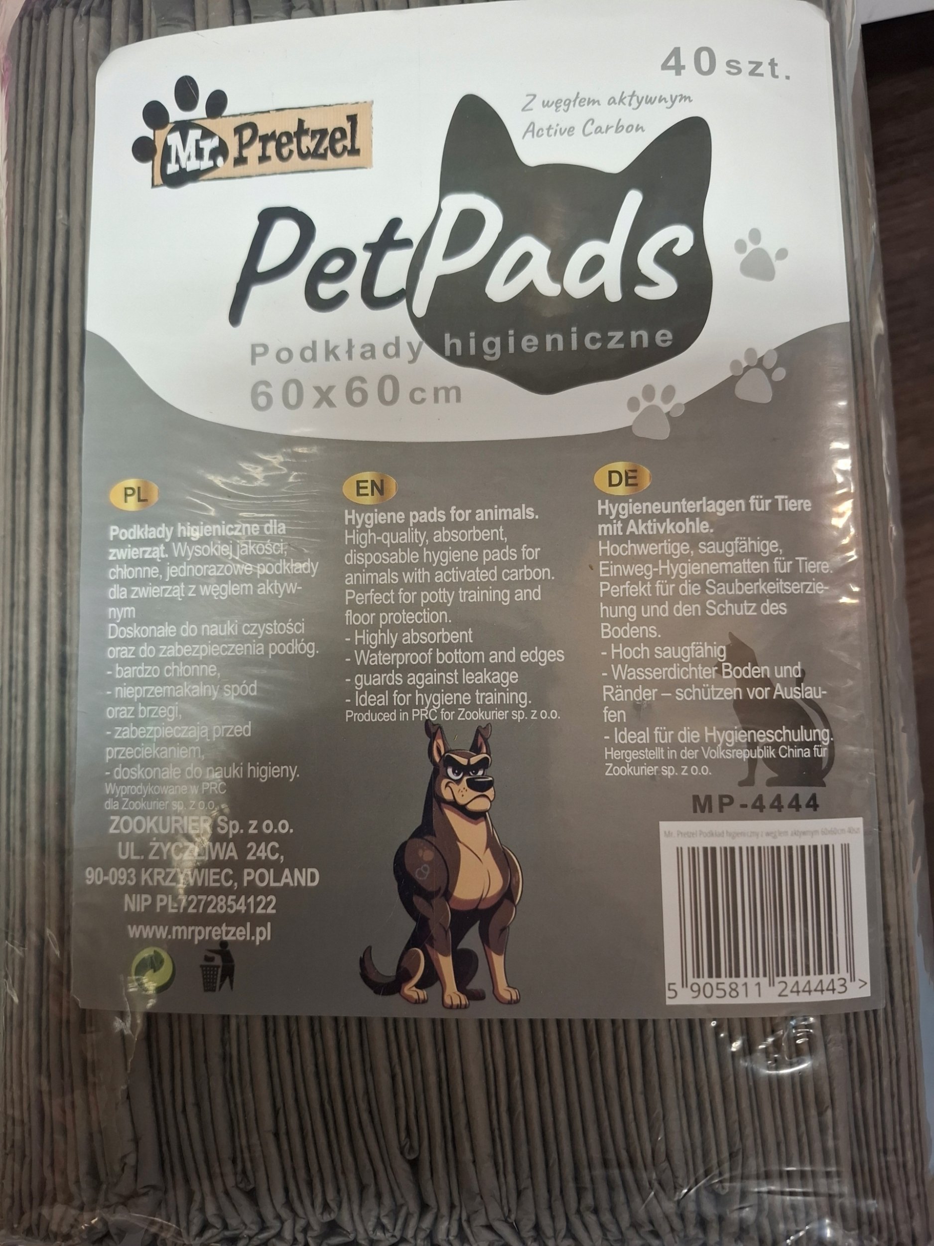 Triton Mr. Pretzel Podkład z węglem aktywnym 60x60cm 40szt