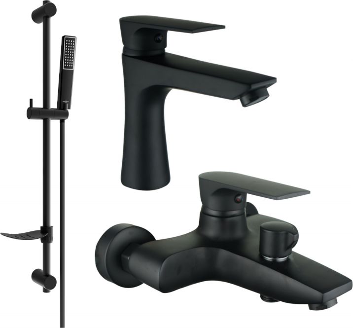 Mexen Mexen Axel DF72 zestaw wannowy, czarny - 73803DF72-70