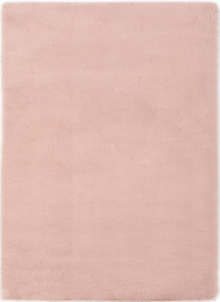 vidaXL Dywanik 160x230 cm, sztuczne futro królika, brudny róż