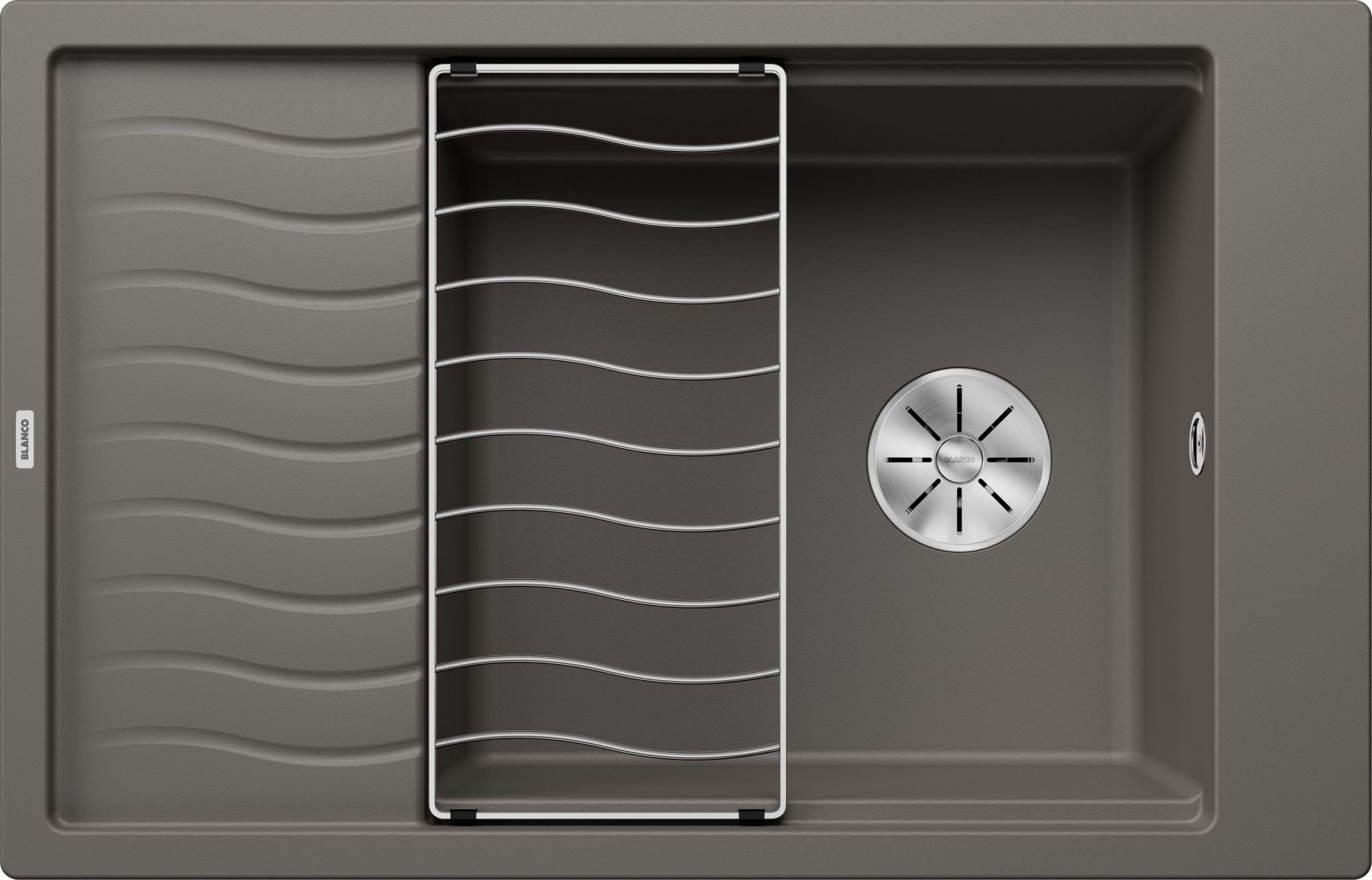 Zlewozmywak Blanco Zlewozmywak ELON XL 6 S Silgranit wulkaniczny szary odwracalny, InFino, kratka ociekowa
