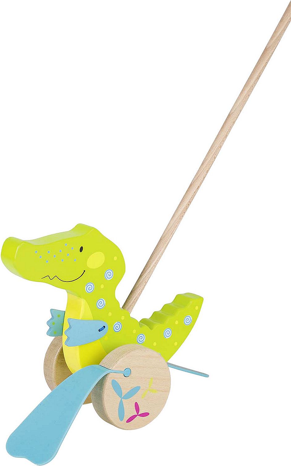 Goki Drewniana zabawka do pchania, krokodyl Susibelle (54911)