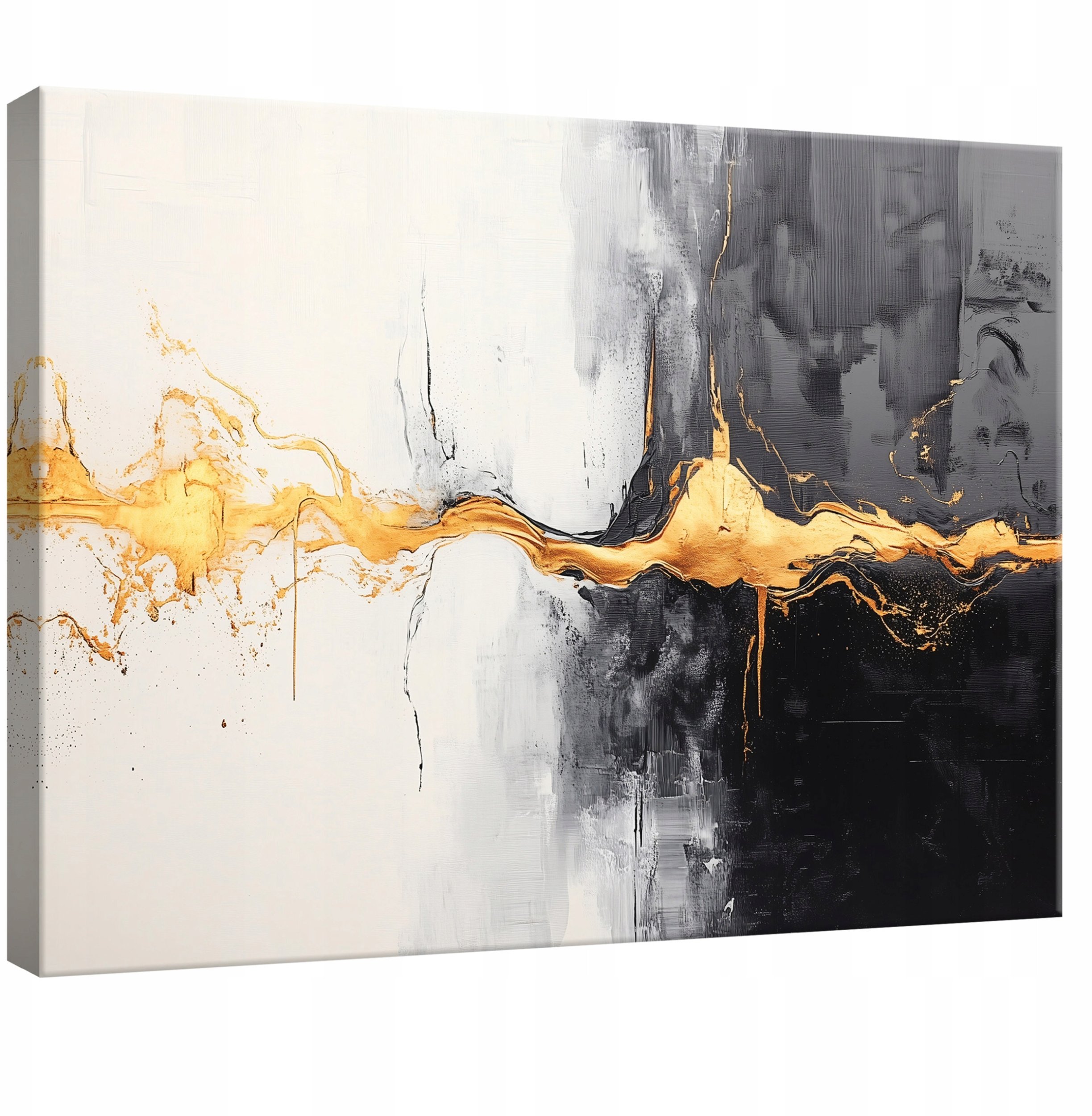 OBRAZ DO SYPIALNI SALONU KUCHNI ABSTRAKCJA ZŁOTO NA PŁÓTNIE ŚCIANĘ 120x80