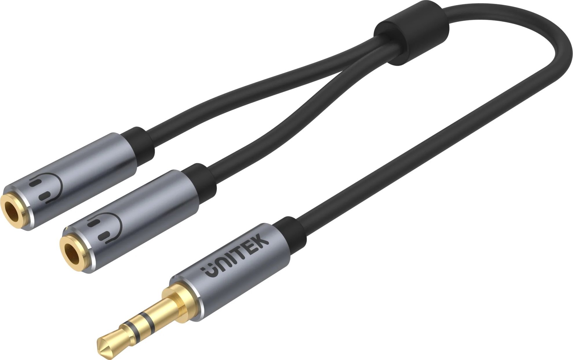 Kabel Unitek Jack 3.5mm - Jack 3.5mm x2 0.2m czarny (Y-C956ABK)