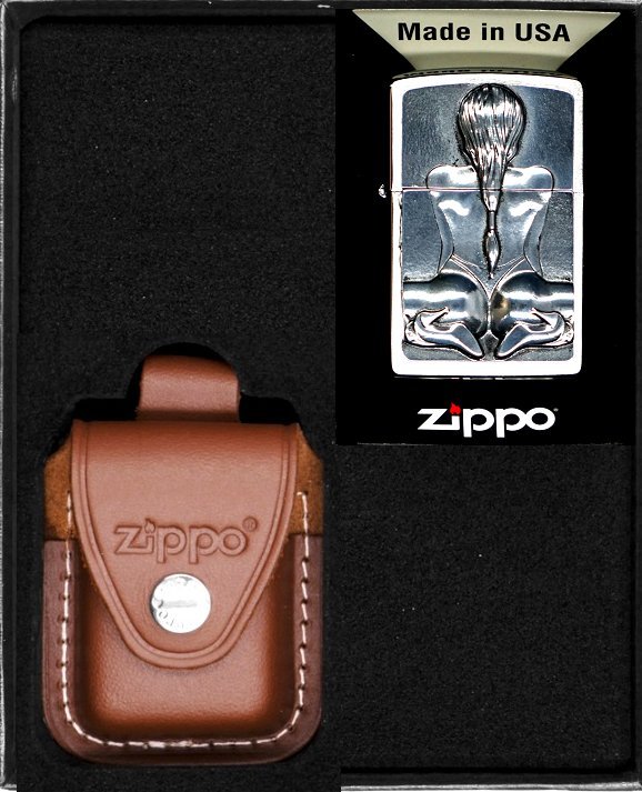 Zestaw ZIPPO Zapalniczka KNEELING GIRL EMBLEM Prezentowy No2