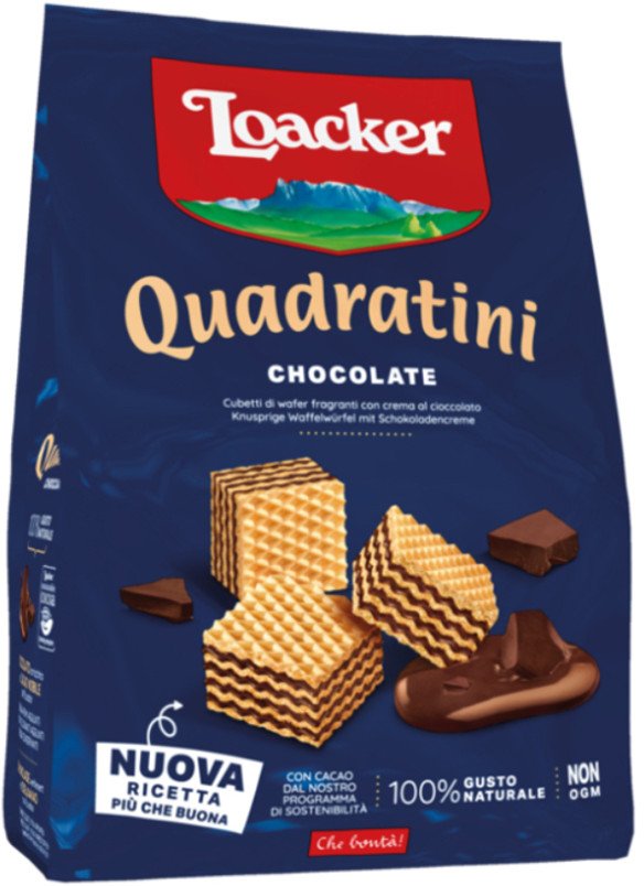 Loacker Wafelki z kremem czekoladowym Quadratini 250g -