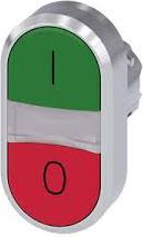 Siemens Napęd przycisku podwójnego 22mm zielony /I/ i czerwony /O/ z podświetleniem (3SU1051-3AB42-0AK0)