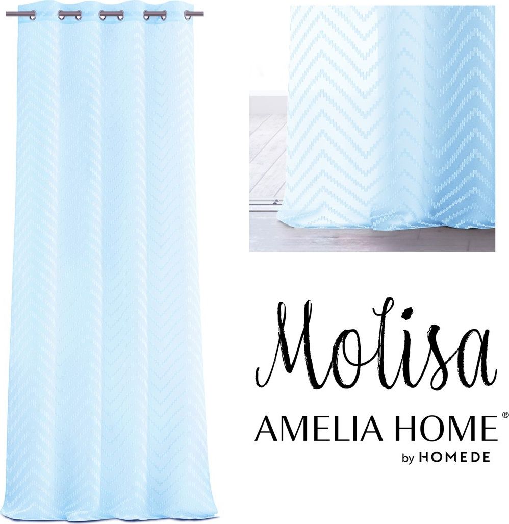 AmeliaHome SCURT/AH/MOLISA/EYELETS/BABYBLUE/140X250