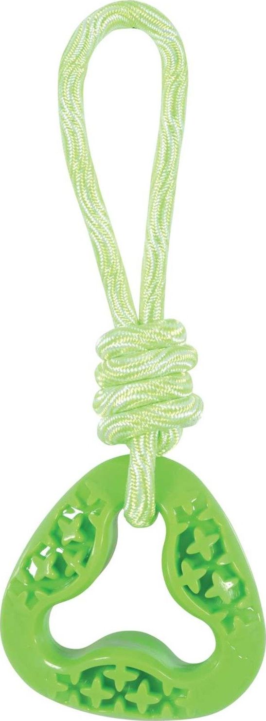 Zolux Zabawka TPR SAMBA trójkątna ze sznurem 26 cm kol. zielony