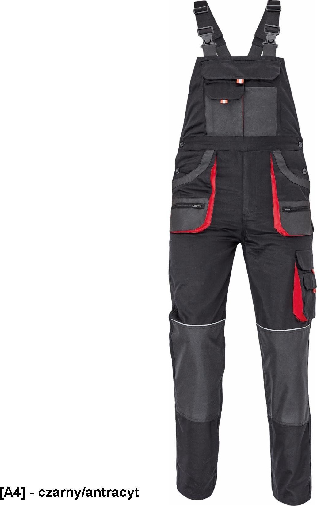 CERVA FF HANS - ogrodniczki - czarny/antracyt 46