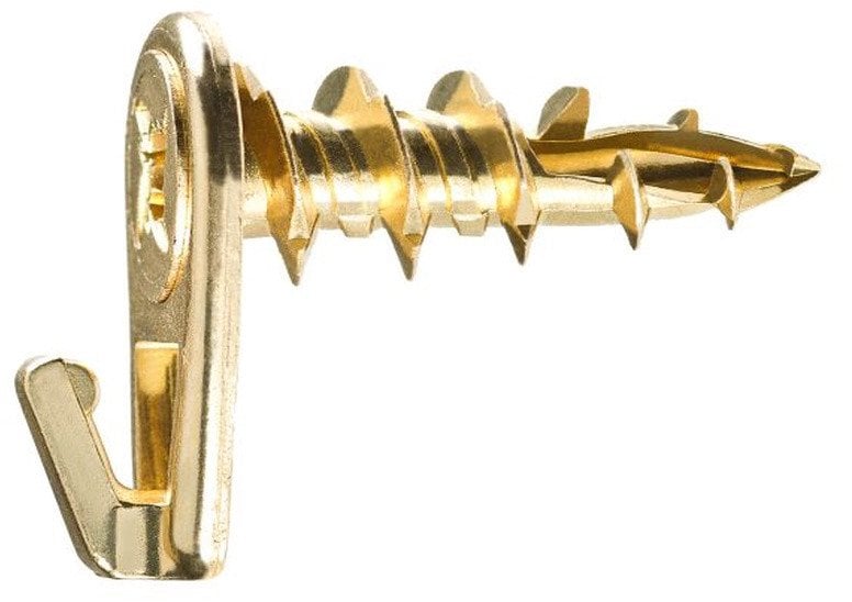 HOOK DRYWAL SCREW 10.5X27 BRASS 4 PCS
