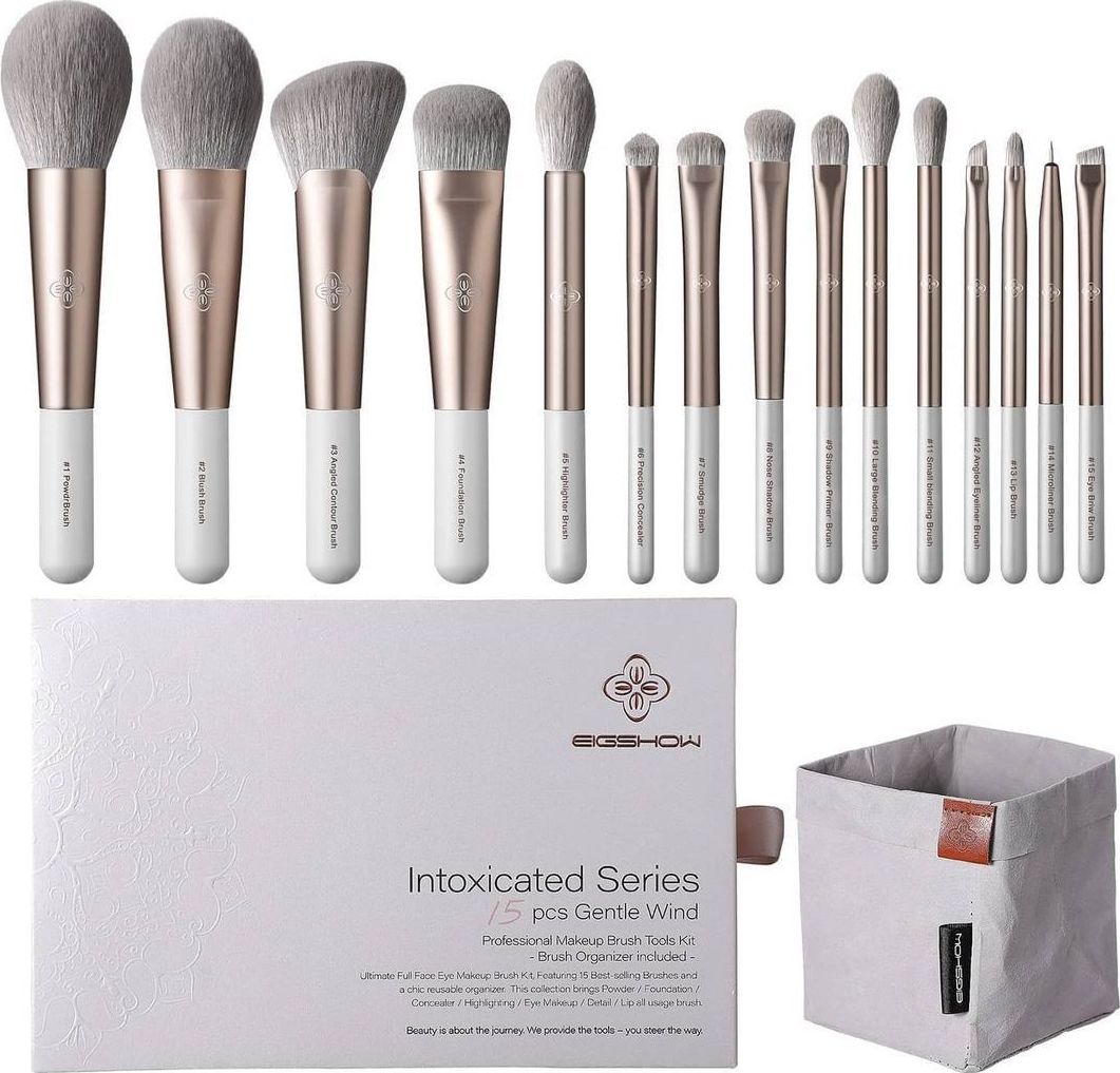 Eigshow Beauty Eigshow Intoxicated Gentle Wind Zestaw Pędzli 15 sztuk + organizer